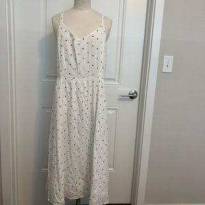 White and black polka dot dress